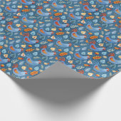 Papier Cadeau Motif en carrelage de poulets amusants (Coin)