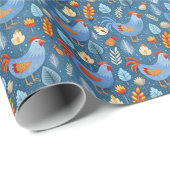 Papier Cadeau Motif en carrelage de poulets amusants (Coin rond)