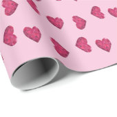 Papier Cadeau Motif en cristal rose (Coin rond)