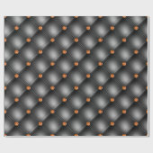 Papier Cadeau Motif en cuir noir et orange Gem (Plat)