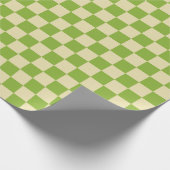 Papier Cadeau Motif en damier esthétique rétro Vert Blanc (Coin)