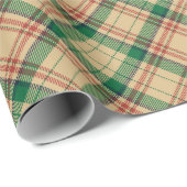 Papier Cadeau motif en diagonale rouge beige vintage (Coin rond)