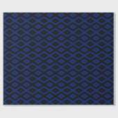 Papier Cadeau Motif en diamant bleu et noir (Plat)