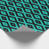Papier Cadeau Motif en diamant noir et turquoise (Coin)