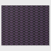 Papier Cadeau Motif en diamant noir et violet foncé (Plat)