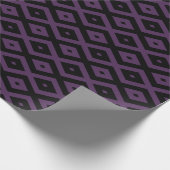 Papier Cadeau Motif en diamant noir et violet foncé (Coin)