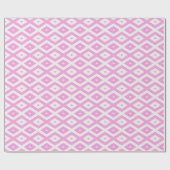 Papier Cadeau Motif en diamant rose et blanc (Plat)