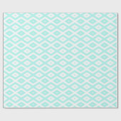 Papier Cadeau Motif en diamant Turquoise et blanc (Plat)