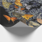 Papier Cadeau Motif EN LACE NOIRE EN papier enveloppé avec des b (Coin)