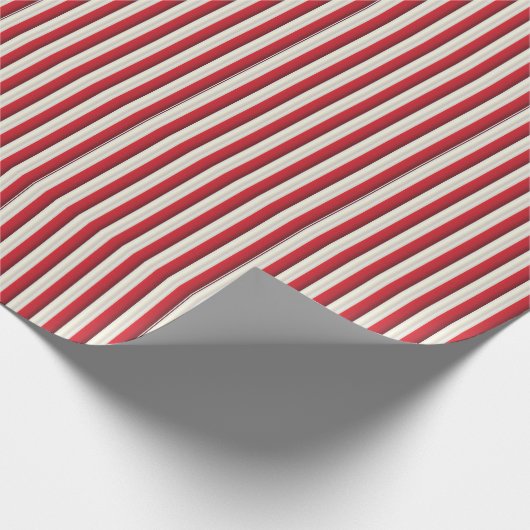 Papier Cadeau Motif en ligne rouge et blanche (Coin)