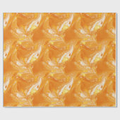 Papier Cadeau Motif en marbre orange (Plat)