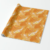 Papier Cadeau Motif en marbre orange (Déroulé)