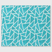 Papier Cadeau Motif en mosaïque bleu-vert et blanc (Plat)