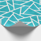 Papier Cadeau Motif en mosaïque bleu-vert et blanc (Coin)