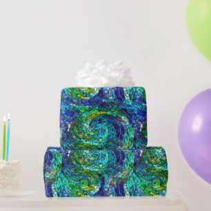 Papier Cadeau Motif en mosaïque de verre de tons de bijoux verts