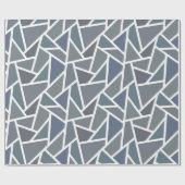 Papier Cadeau Motif en mosaïque gris bleu (Plat)