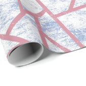 Papier Cadeau Motif en mosaïque rose et bleu (Coin rond)