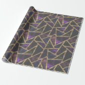 Papier Cadeau Motif en mosaïque violet et or (Déroulé)