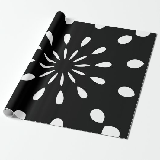 Papier Cadeau Motif en noir et blanc (Déroulé)