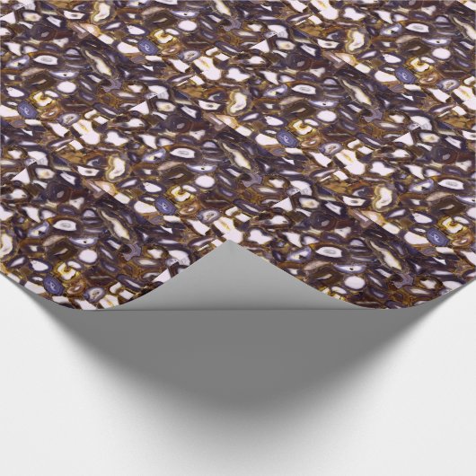 Papier Cadeau Motif en pierre blanche Brown violet (Coin)