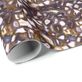 Papier Cadeau Motif en pierre blanche Brown violet (Coin rond)