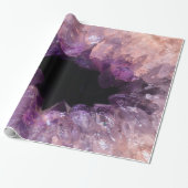 Papier Cadeau Motif en pierre minérale améthyste violet (Déroulé)