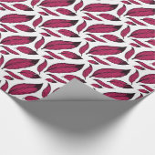 Papier Cadeau Motif en plume rose vif (Coin)