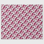Papier Cadeau Motif en plume rose vif (Plat)