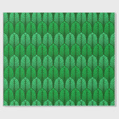 Papier Cadeau Motif en plumes Art déco, Emerald Green (Plat)
