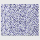 Papier Cadeau Motif en tissu d'écorce - Marine noire sur blanc (Plat)