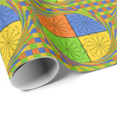 Papier Cadeau Motif en tissu égyptien sans couture (Coin rond)