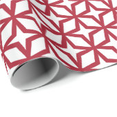 Papier Cadeau Motif en treillis rouge de Noël (Coin rond)