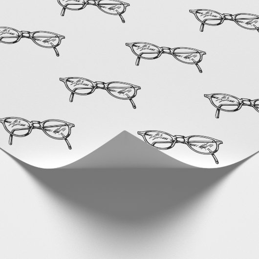 PAPIER CADEAU MOTIF EN VERRE NERD NOIR ET BLANC (Coin)