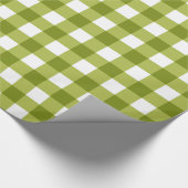 Papier Cadeau Motif En vichy vert et blanc (Coin)