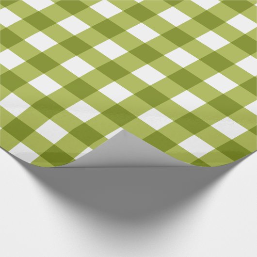 Papier Cadeau Motif En vichy vert et blanc (Coin)