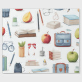 Papier Cadeau Motif enseignant Coloré (Plat)