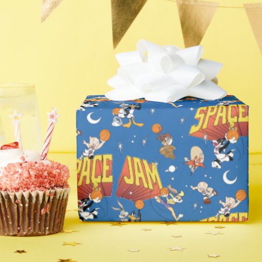 Papier Cadeau Motif Espace Extérieur SPACE JAM™ TUNE SQUAD™ (Fête d'anniversaire)