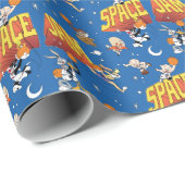 Papier Cadeau Motif Espace Extérieur SPACE JAM™ TUNE SQUAD™ (Coin rond)