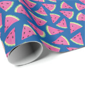 Papier Cadeau Motif Été Pastèque Fruité (Coin rond)