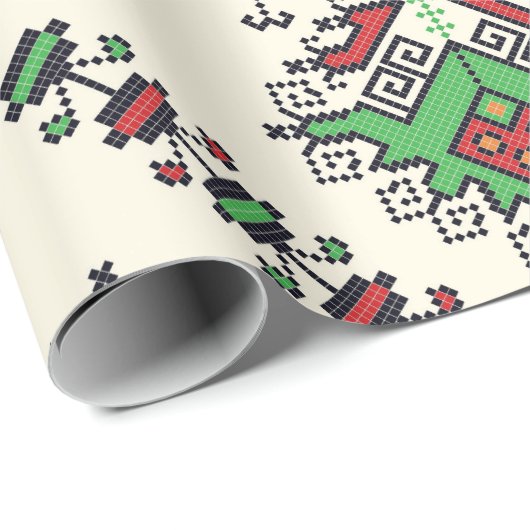 Papier Cadeau Motif ethnique Aztèque (Coin rond)