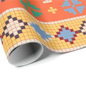 Papier Cadeau Motif ethnique Aztèque (Coin rond)