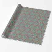 Papier Cadeau Motif ethnique chic d'Ogee dans marron, Teal et le (Déroulé)