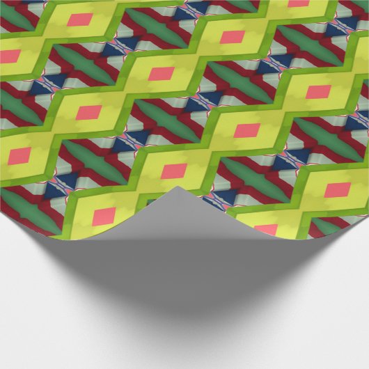 Papier Cadeau Motif ethnique jaune vert (Coin)