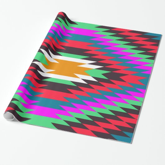 Papier Cadeau motif ethnique traditionnel américain (Déroulé)