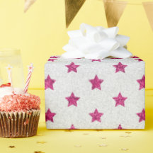 Motif étoile aux Parties scintillant rose et blanc