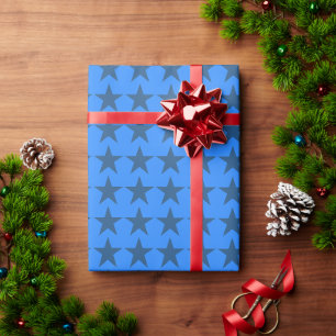 Papier Cadeau Motif étoile bleue design géométrique sans couture