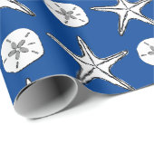 Papier Cadeau Motif étoile de mer dollar de sable (Coin rond)