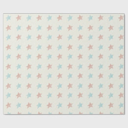 Papier Cadeau Motif Étoile Évanescente Rouge Bleu