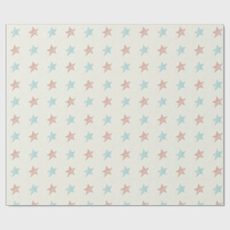 Papier Cadeau Motif Étoile Évanescente Rouge Bleu