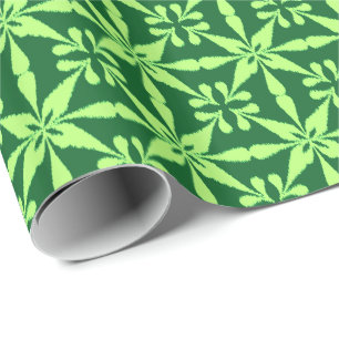 Papier Cadeau Motif étoile Ikat - Vert foncé